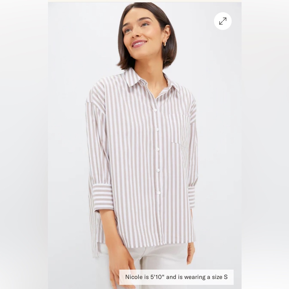 Tuckernuck Striped Button Down Shirt - White and Brown
